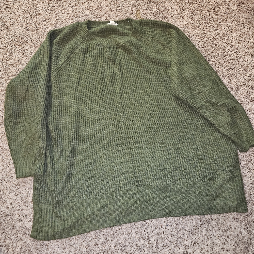 a.n.a Olive Green Crew Neck Sweater
